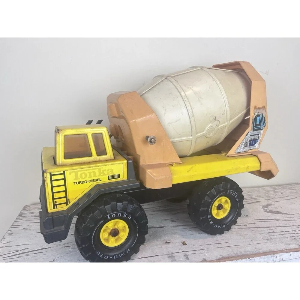 Vintage 1980s Tonka Cement Mixer Truck Turbo Diesel XMB-975 Pressed Steel